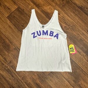 Zumba Fitness White and Purple Tank Top